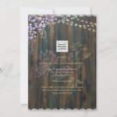 LeahG Rustic WISTERIA Lace Floral Wedding INVITE Kaart (Achterkant)