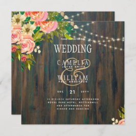 LeahG Rustic Wood Peach Koral Wedding
