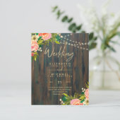 LeahG Rustic Wood Peach Koral Wedding (Staand voorkant)
