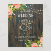 LeahG Rustic Wood Peach Koral Wedding Flyer (Voorkant)