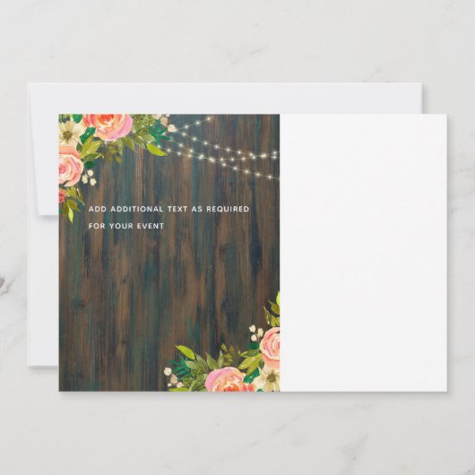 LeahG Rustic Wood Peach Koral Wedding Save The Date (Achterkant)