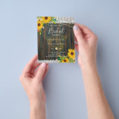 LeahG Rustic Zonnebloem Kant Bruidsfeest Uitnodigi Flyer (Hand)