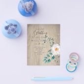 LeahG rustieke Rozen zomer bloemenbruiloft Flyer (Enkel)