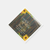 LeahG Rustische Zonnebloemen Kant Lichtjes Houten  Servet (Hoek)