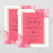 LeahG Salmon PINK GOLD WEDDING Alcohol Ink (Voorkant / Achterkant)