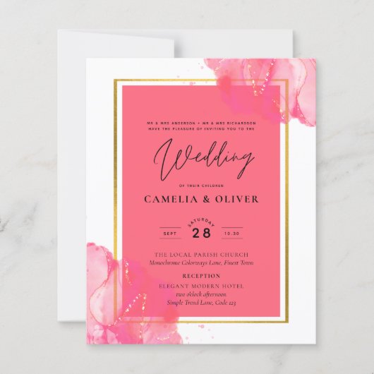 LeahG Salmon PINK GOLD WEDDING Alcohol Ink (Voorkant)