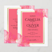 LeahG Salmon PINK GOLD WEDDING Alcohol Ink (Voorkant / Achterkant)