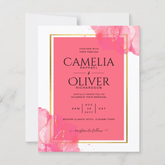 LeahG Salmon PINK GOLD WEDDING Alcohol Ink (Voorkant)