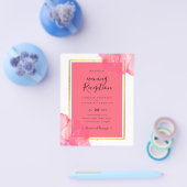LeahG Salmon PINK GOLD WEDDING Alcohol Ink Flyer (Enkel)