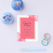 LeahG Salmon PINK GOLD WEDDING Alcohol Ink Flyer (Enkel)