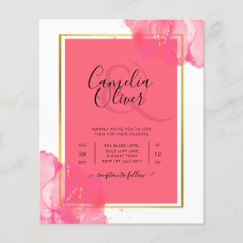 LeahG Salmon PINK GOLD WEDDING Alcohol Ink Flyer