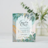 LeahG Seaglass Ink Blauwgroen Gold Greenery Weddin (Staand voorkant)