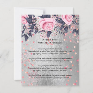 LeahG Silver Navy Rosegold PInk Floral Wedding