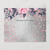 LeahG Silver Navy Rosegold PInk Floral Wedding Flyer (Achterkant)