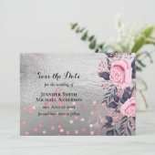 LeahG Silver Navy Rosegold Roze Bloemige Trouw (Staand voorkant)