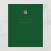 LeahG Smaragdgroene Gouden Moderne Trouw Uitnodigi Flyer (Achterkant)