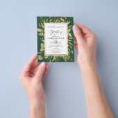 LeahG Smaragdgroene groene uitnodiging voor trouwf Flyer (Hand)