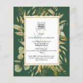 LeahG Smaragdgroene groene Wedding Invite (Achterkant)