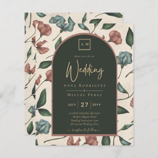 LeahG Smaragdgroene Terracotta Goud HERFST Bruilof (Voorkant / Achterkant)