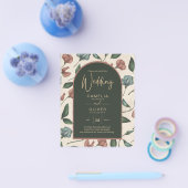 LeahG Smaragdgroene Terracotta Goud HERFST Bruilof Flyer (Enkel)