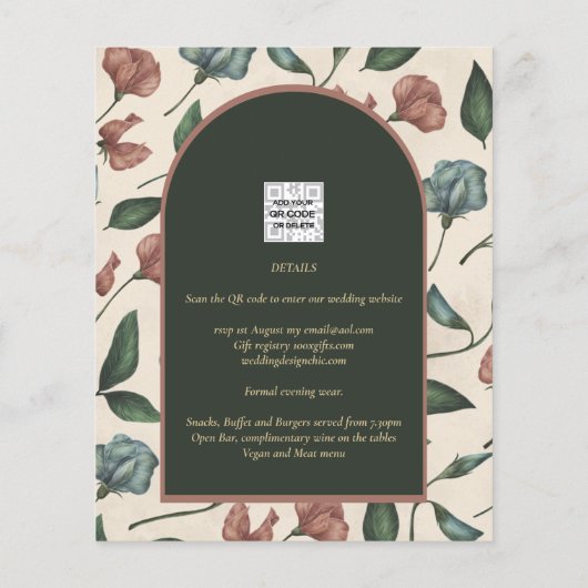 LeahG Smaragdgroene Terracotta Gouden HERFST Bruil Flyer (Achterkant)