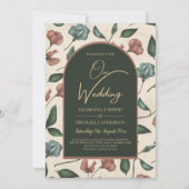 LeahG Smaragdgroene Terracotta Gouden HERFST Bruil Kaart (Voorkant)