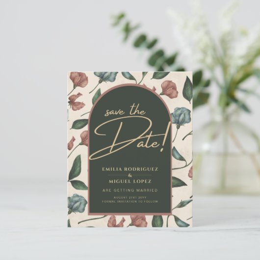 LeahG Smaragdgroene Terracotta Herfst Save The Dat (Staand voorkant)