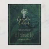 LeahG Smaragdgroene Woud Bruiloft UITNODIGING Flyer (Voorkant)