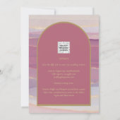 LeahG Stof Roze Lavendel Gouden Trouw Uitnodiging (Achterkant)