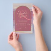 LeahG Stof Roze Lavendel Gouden Trouw Uitnodiging Flyer (Hand)