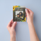 LeahG Sunflower Wedding Rustic Wood Lace Flyer (Hand)
