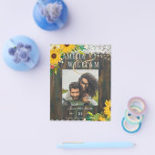 LeahG Sunflower Wedding Rustic Wood Lace Flyer (Enkel)