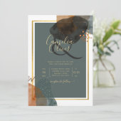 Leahg TEAL AARD TONEN TROUWKAART QR Code Kaart (Staand voorkant)