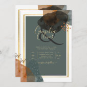 Leahg TEAL AARD TONEN TROUWKAART QR Code Kaart (Voorkant / Achterkant)