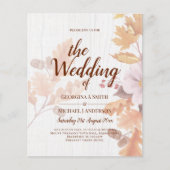 LeahG Terracotta Fall Leaves Wedding Invite (Voorkant)