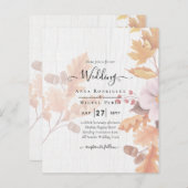 LeahG Terracotta Fall Leaves Wedding Invite (Voorkant / Achterkant)