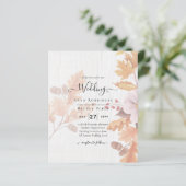 LeahG Terracotta Fall Leaves Wedding Invite (Staand voorkant)