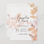 LeahG Terracotta Fall Leaves Wedding Invite (Voorkant / Achterkant)