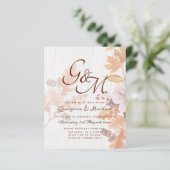 LeahG Terracotta Fall Leaves Wedding Invite (Staand voorkant)