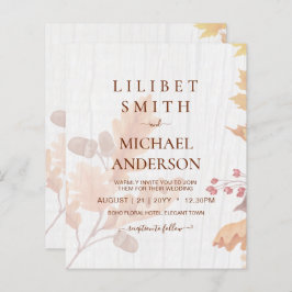 LeahG Terracotta Fall Leaves Wedding Invite