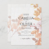 LeahG Terracotta Fall Leaves Wedding Invite (Voorkant / Achterkant)