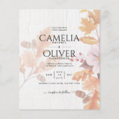 LeahG Terracotta Fall Leaves Wedding Invite (Voorkant)
