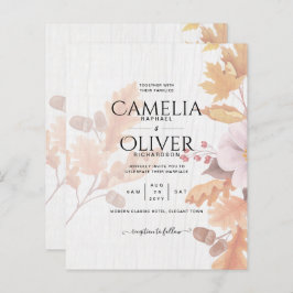 LeahG Terracotta Fall Leaves Wedding Invite