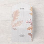 LeahG Terracotta Fall Leaves Wedding Invite All In One Uitnodiging (Buitenkant)