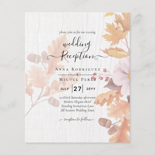 LeahG Terracotta Fall Leaves Wedding Invite Flyer (Voorkant)