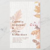 LeahG Terracotta Fall Leaves Wedding Invite Flyer (Voorkant)