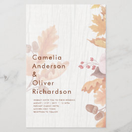 LeahG Terracotta Fall Leaves Wedding Invite Flyer