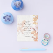 LeahG Terracotta Fall Leaves Wedding Invite Flyer (Enkel)