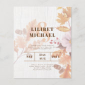 LeahG Terracotta Fall Leaves Wedding Invite Flyer (Voorkant)