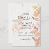 LeahG Terracotta Fall Leaves Wedding Invite Kaart (Voorkant)